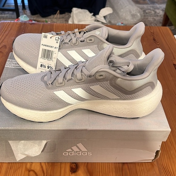 Adidas gray and White Purebppst Jet Running Shoes women’s 9.5 new w/box main image 4